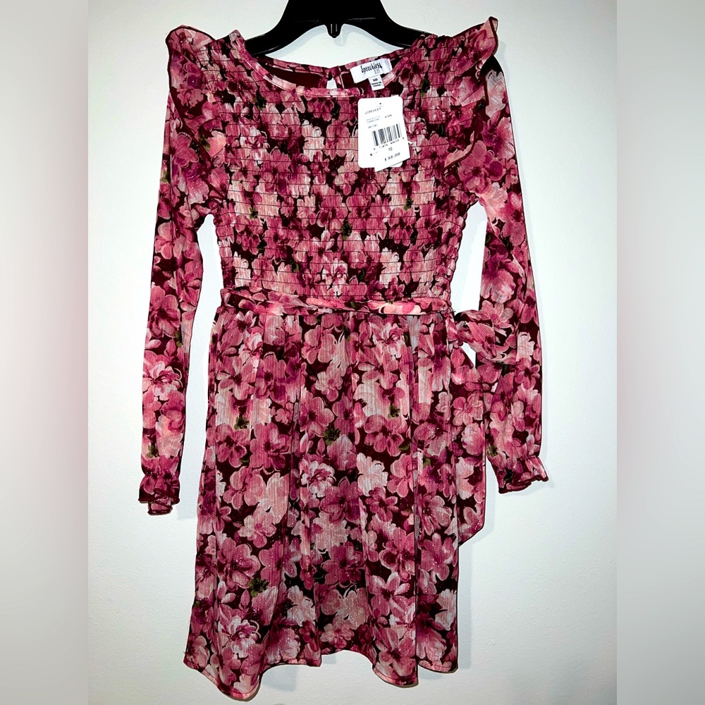 “Speechless Kids” floral long sleeve dress